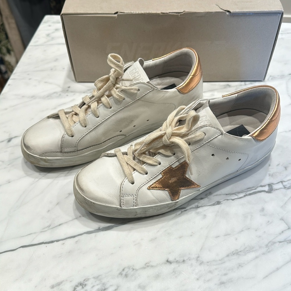 Golden Goose rose gold low rise superstar